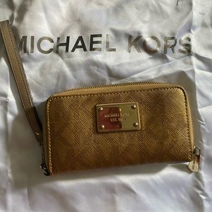 Gold Michael kors wristlet